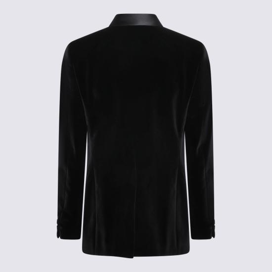 26SS 펜디 벨벳 블레이저 FJ0980 AVY1F0QA1 BLACK - FENDI