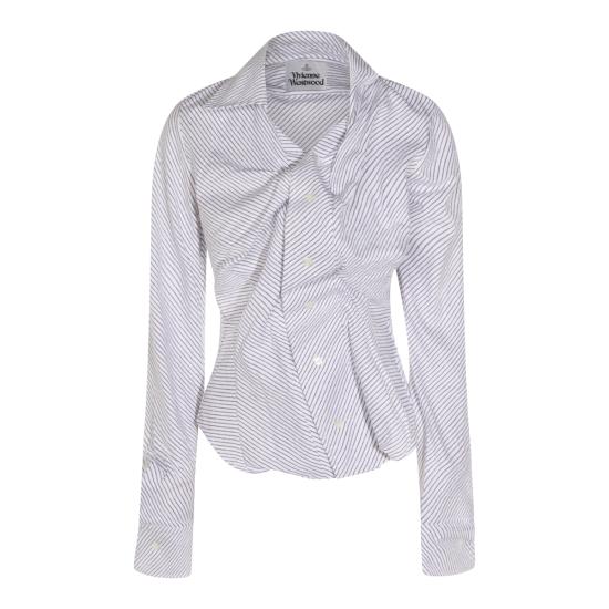 26SS 비비안웨스트우드 블라우스 1501000C W01ETO201 BLUE BROWN