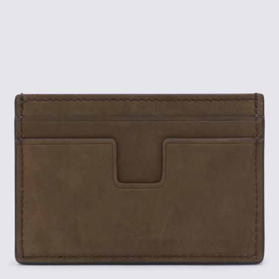 26SS 톰포드 누벅 T 라인 클래식 카드 홀더 Y0232 LCL504SEBU TOBACCO - TOMFORD