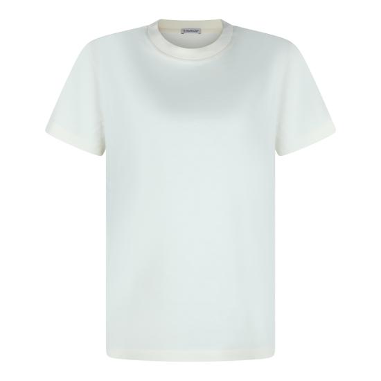 26SS 몽클레어 자수 로고 코튼 티셔츠 L10938C00029 89AUO034 WHITE