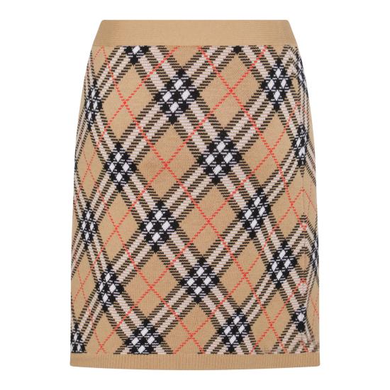 25FW 버버리 체크 울 스커트 8110604 C1309 SAND IP CHECK - BURBERRY