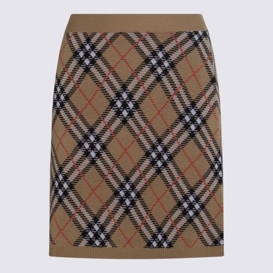 25FW 버버리 체크 울 스커트 8110604 C1309 SAND IP CHECK - BURBERRY