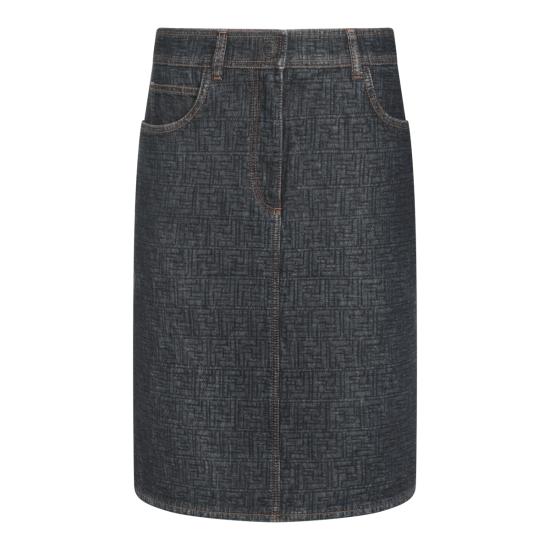 26SS 펜디 FF 데님 스커트 FLQ604 AW82F1UKI BLUEBERRY