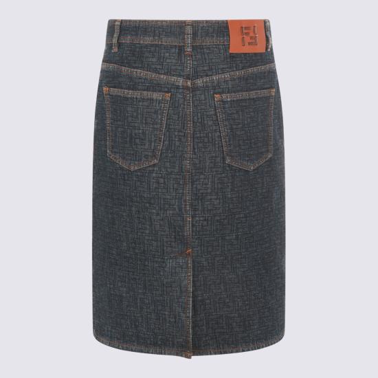 26SS 펜디 FF 데님 스커트 FLQ604 AW82F1UKI BLUEBERRY - FENDI