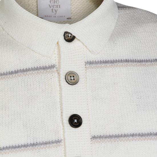 26SS 일레븐티 폴로 티셔츠 M76MAGM14 MAG0M007010213 BIANCO SABBIA GRIGIO - ELEVENTY