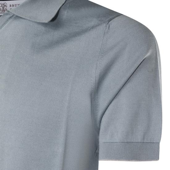 26SS 브루넬로 쿠치넬리 폴로 티셔츠 M29800145 CMM56 LIGHT BLUE - BRUNELLO CUCINELLI