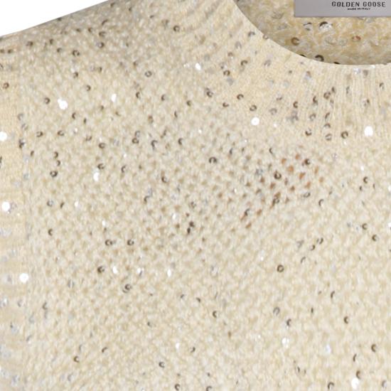 26SS 골든구스 시퀸 메쉬 니트 탑 GWP01922 P00169111560 HERITAGE WHITE - GOLDEN GOOSE