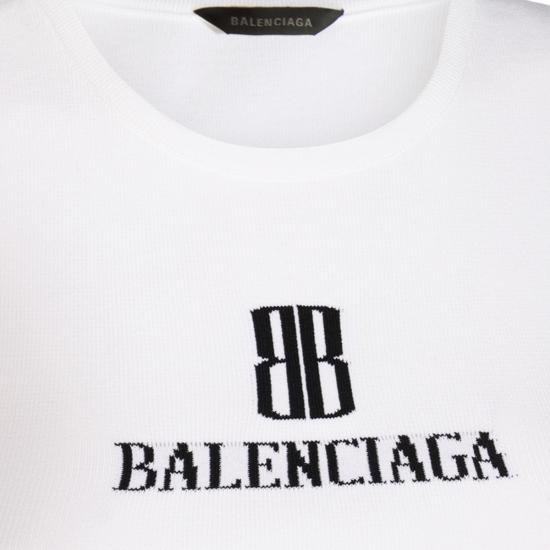 25FW 발렌시아가 민소매 티셔츠 835500 T52319040 WHITE BLACK - BALENCIAGA