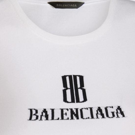 25FW 발렌시아가 민소매 티셔츠 835500 T52319040 WHITE BLACK - BALENCIAGA