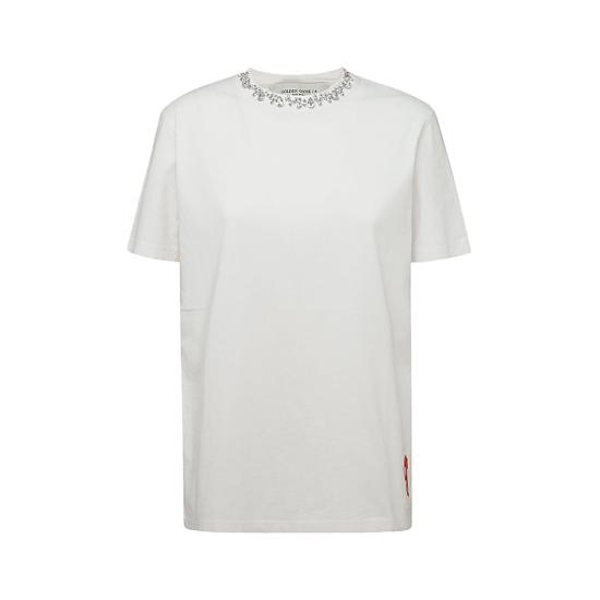 26SS 골든구스 카보숑 크리스탈 티셔츠 GWP01220 P00067310363 VINTAGE WHITE