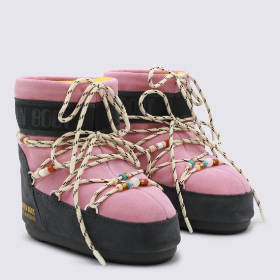 26SS 문부츠 아이콘 나일론 로우 부츠 80D1409730 HJ05 GREY ROSE - MOON BOOT