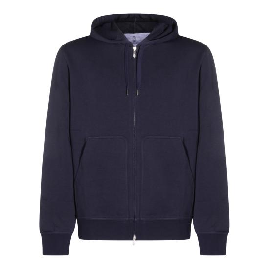 26SS 브루넬로 쿠치넬리 테크노 코튼 플리스 후드 집업 MW8639069G C6134 NAVY