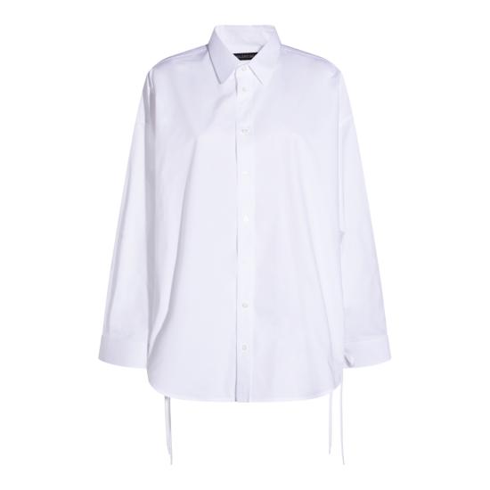 26SS 발렌시아가 레이스 업 셔츠 857835 TRM289000 WHITE