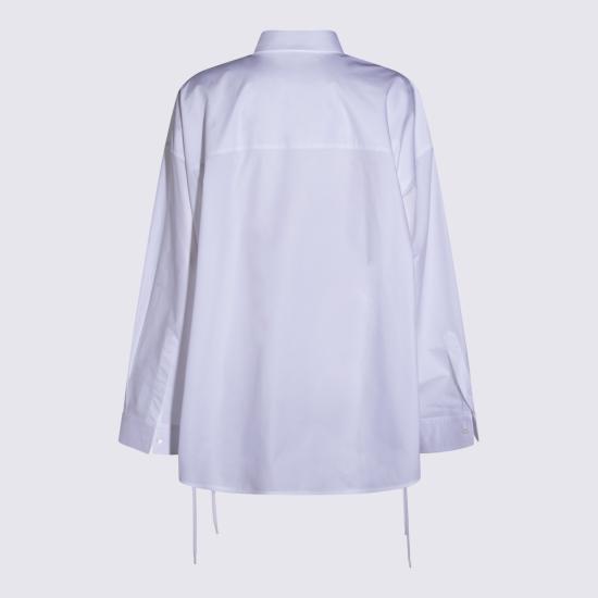 26SS 발렌시아가 레이스 업 셔츠 857835 TRM289000 WHITE - BALENCIAGA