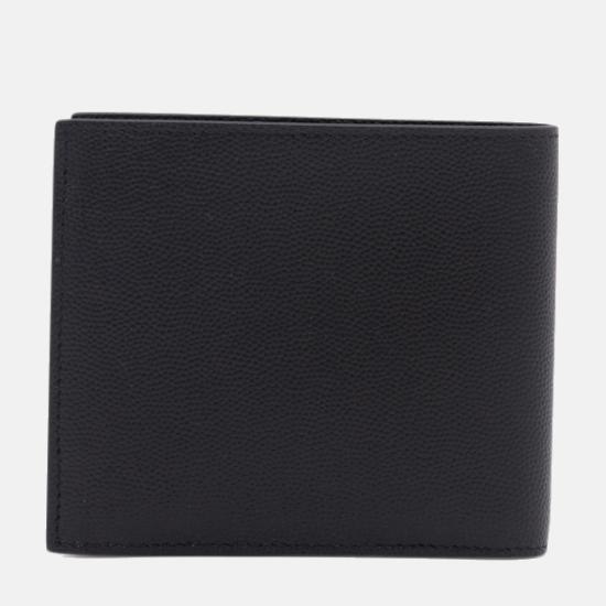 26SS 생로랑 그랑 드 뿌드르 엠보스드 레더 이스트/웨스트 동전 반지갑 396303 BTY0N1000 BLACK SILVER - SAINT LAURENT