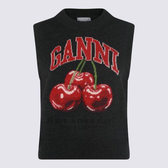 26SS 가니 그래픽 울 베스트 A1070264 252 PHANTOM - GANNI