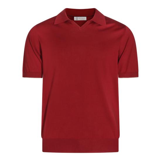 26SS 브루넬로 쿠치넬리 폴로 티셔츠 M29800145 CDE54 CHERRY