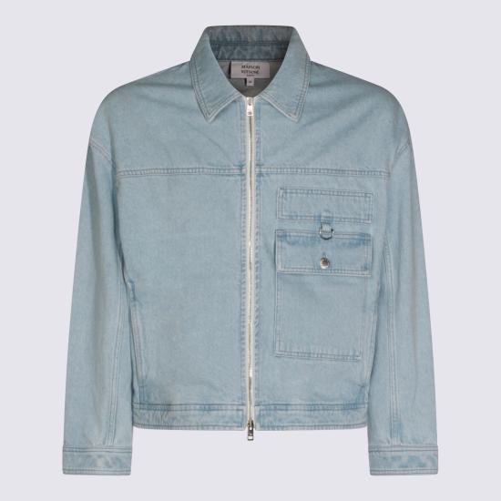 26SS 메종키츠네 봄버 자켓 QM02106 WD40220489 LIGHT WASHED INDIGO