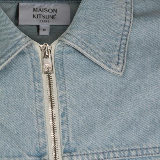 26SS 메종키츠네 봄버 자켓 QM02106 WD40220489 LIGHT WASHED INDIGO - MAISON KITSUNE