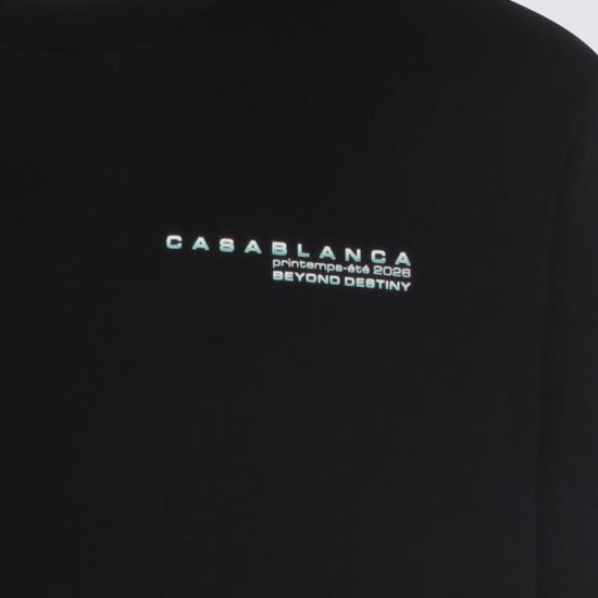 26SS 카사블랑카 반팔 티셔츠 MSP26JTS044 06 Black - CASABLANCA