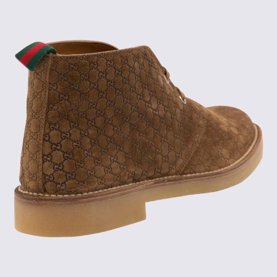 25FW 구찌 웹 앵클 부츠 831283 AAEYC2842 TOBACCO - GUCCI