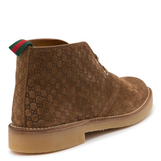 25FW 구찌 웹 앵클 부츠 831283 AAEYC2842 TOBACCO - GUCCI