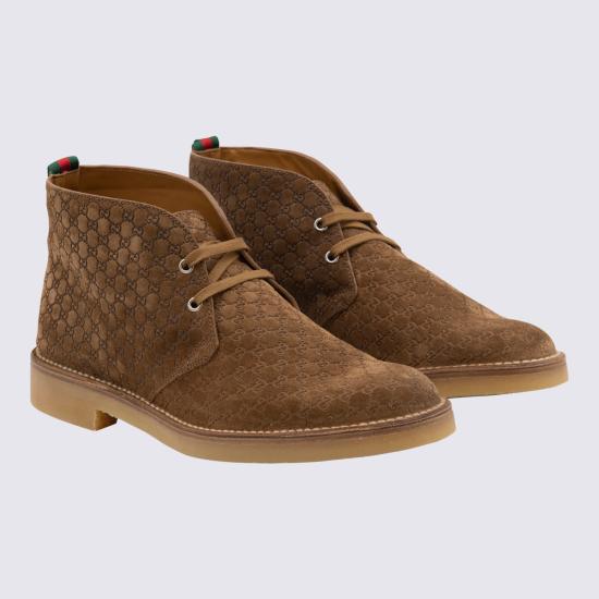 25FW 구찌 웹 앵클 부츠 831283 AAEYC2842 TOBACCO - GUCCI