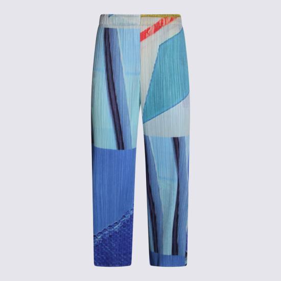 26SS 플리츠플리즈 스트레이트 팬츠 PP66JF674 07 BLUE YELLOW