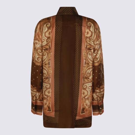 26SS 짐머만 블라우스 9999TS261 CAPS CARAMEL PAISLEY - ZIMMERMANN