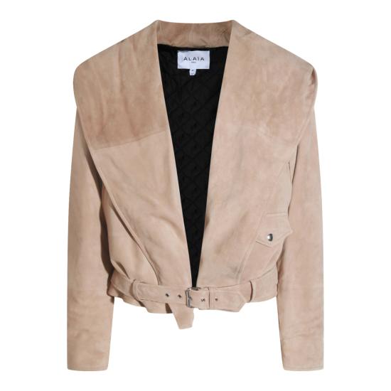 25FW 알라이아 가죽 자켓 AA9V0428L017B 120 BEIGE CLAIR