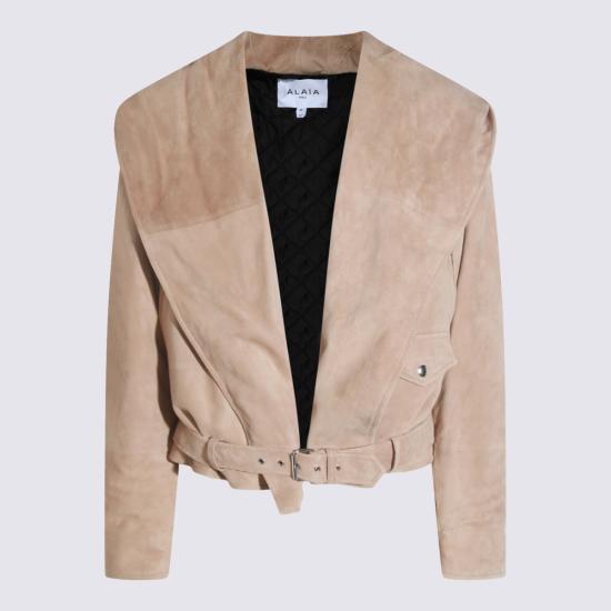 25FW 알라이아 가죽 자켓 AA9V0428L017B 120 BEIGE CLAIR - ALAIA