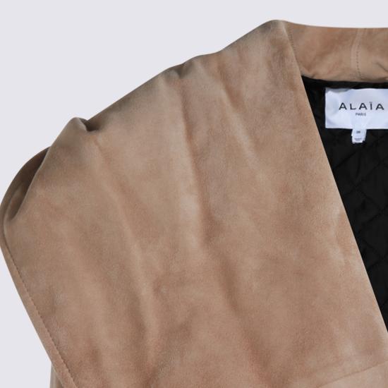 25FW 알라이아 가죽 자켓 AA9V0428L017B 120 BEIGE CLAIR - ALAIA