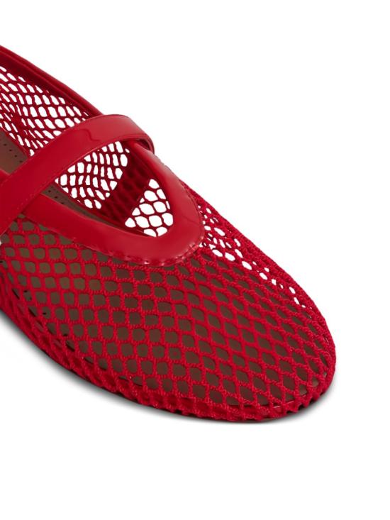 26FW 알라이아 피쉬넷 발레 플랫 AA3A029TK007 300 RED - ALAIA
