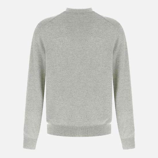 25FW 메종키츠네 폭스 헤드 메리노 레귤러 가디건 PM00501 KT1181H120 LIGHT GREY MELANGE - MAISON KITSUNE