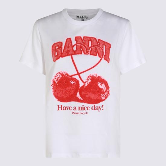 26FW 가니 반팔 티셔츠 A1050247 151 Bright White - GANNI