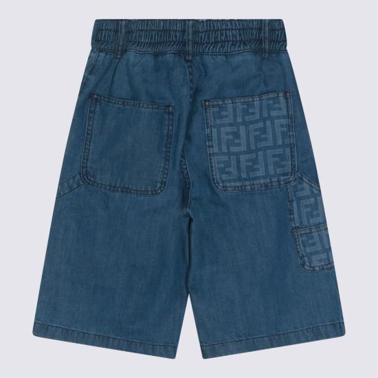 26SS [키즈] 펜디 데님 숏팬츠 JMF584 AVWIF0QG0 DARK BLU - FENDI