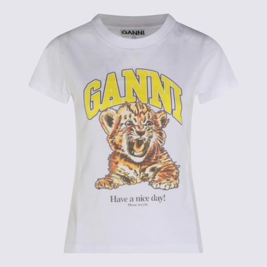 26FW 가니 반팔 티셔츠 A1050258 151 Bright White - GANNI