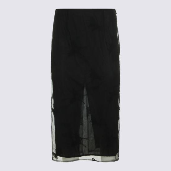 26SS 블루마린 미디 스커트 P644G123A F0990 Black