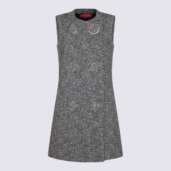 25FW 구찌 씨드 울 드레스 836891 ZAT2D9024 GREY - GUCCI