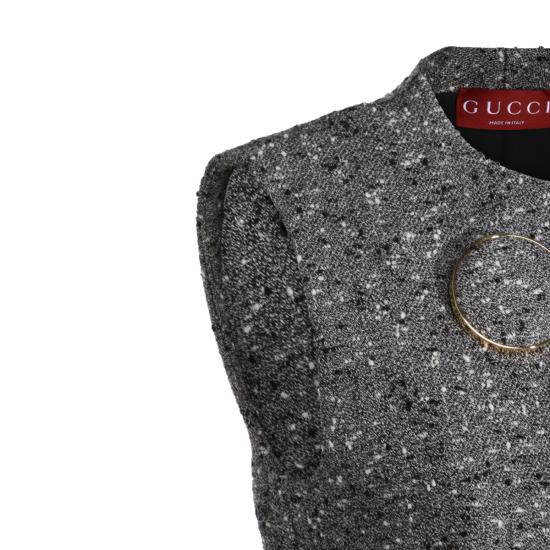 25FW 구찌 씨드 울 드레스 836891 ZAT2D9024 GREY - GUCCI