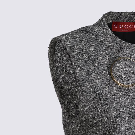 25FW 구찌 씨드 울 드레스 836891 ZAT2D9024 GREY - GUCCI