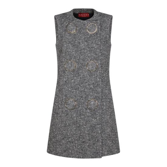25FW 구찌 씨드 울 드레스 836891 ZAT2D9024 GREY