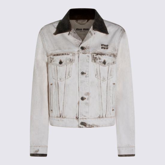 26SS 미우미우 데님 자켓 GWB273SOOO 183TF0009 Bianco