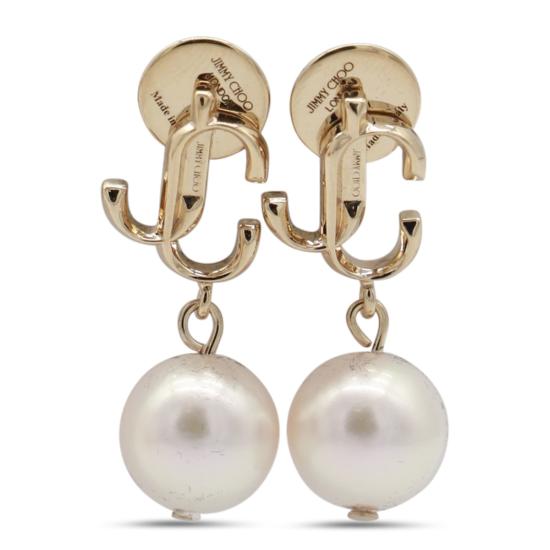 26SS 지미추 이어링 JCPEARLEARRING DXQ0C9456 GOLD WHITE
