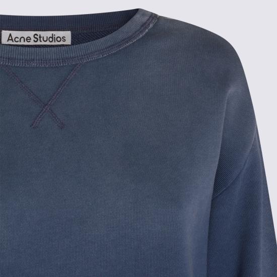 26SS 아크네 스튜디오 워시드 로고 스웨트셔츠 CI0216 BG3 NAVY - ACNE STUDIOS