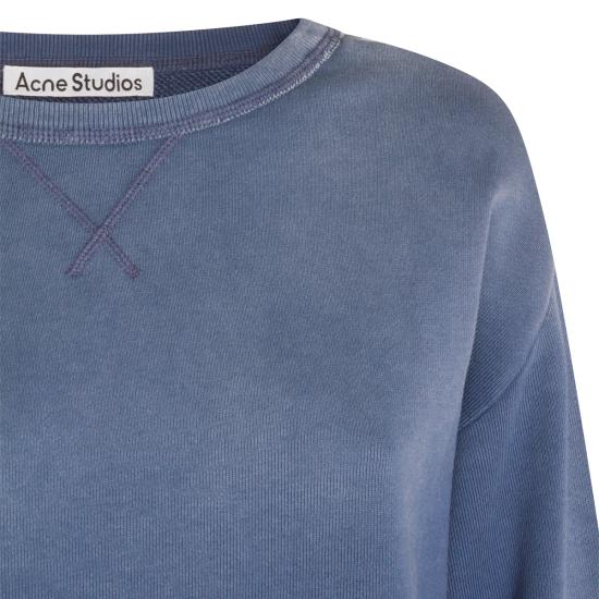26SS 아크네 스튜디오 워시드 로고 스웨트셔츠 CI0216 BG3 NAVY - ACNE STUDIOS