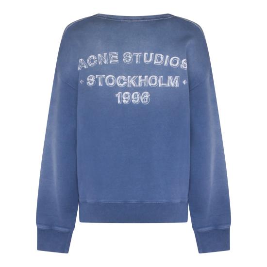 26SS 아크네 스튜디오 워시드 로고 스웨트셔츠 CI0216 BG3 NAVY - ACNE STUDIOS