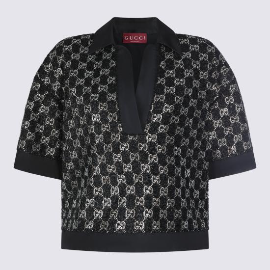 26SS 구찌 울 트위드 라메 탑 846682 ZARWY1000 BLACK - GUCCI