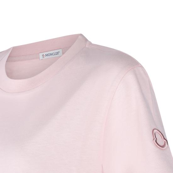 26SS 몽클레어 자수 로고 코튼 티셔츠 L10938C00029 89AUO51E PINK - MONCLER