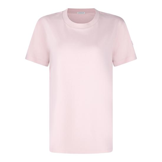 26SS 몽클레어 자수 로고 코튼 티셔츠 L10938C00029 89AUO51E PINK